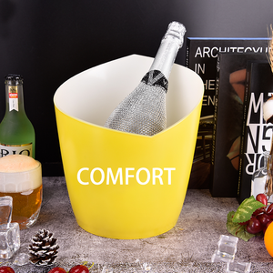 New shape ktv party night club Round custom logo Champagne Whiskey wine Beer Bucket clear plastic led ice Bucket acrylic