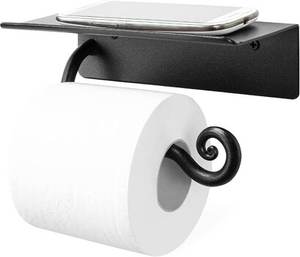 Porte-rouleau de papier de soie fait à la main couleur noire revêtement en poudre Design antique salle de bain porte-serviettes mural à prix raisonnable - Product Image 1