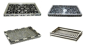 Plateaux de service de haute qualité en bois avec incrustations d'os, multicolores, certifiés EPCH, pour hôtels et restaurants - Product Image 3