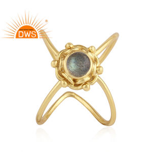 Anillo de Labradorita Brillante, Proveedor de Joyería de Piedras Preciosas, Chapado en Oro Amarillo, Plata 925, Anillo Antiguo, Colección Clásica - Product Image 1