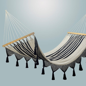 Elegante e Bellissima Amaca in Macramè Blu <span class=keywords><strong>Navy</strong></span> in Doppio Cotone, Articolo per <span class=keywords><strong>Arredamento</strong></span> Casa - Product Image 1