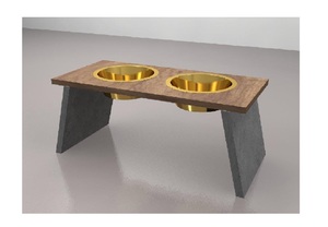 Bol pour chien en acier et bois écologique bol pour animaux de compagnie pour usage domestique - Product Image 2