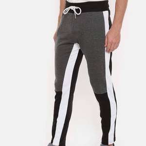 กางเกงเอวสูงทรงหลวมแต่งโลโก้ได้ตามต้องการผ้าฝ้ายผ้าแคนวาสสีดำ - Product Image 3