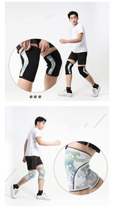 ปลอกรัดเข่าทำจากนีโอพรีนเนื้อนุ่มหนา7มม. มีความทนทานสามารถปรับการป้องกันสำหรับยกน้ำหนักฟิตเนส - Product Image 6