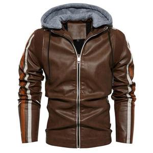 Geaca De Piele personalizada para hombre, chaqueta forrada De cuero con forro polar y cremallera, para invierno - Product Image 1