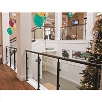 Rampe d'escalier d'intérieur kits avec poteau en acier inoxydable garde-corps en verre