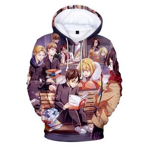 Sudadera con capucha para hombre y mujer, prenda deportiva unisex de gran tamaño con estampado de attack on titan, costura de color, a precio de fábrica - Product Image 1