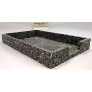 A4 Shape 0.343x0.235x0.045 Faux Shagreen Tray with Veneer Edges <b>Tampered</b> Serving Design Model Number 015 - Product Image 4