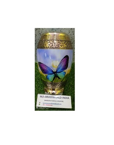 Handcrafted High Quality Brass Butterfly Adult Cremation Urn Premium <b>Funeral</b> <b>Supply</b> for Human Ashes Storage - Product Image 1