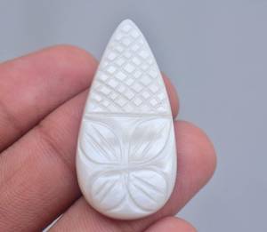 แม่ของมุกแกะสลัก Cabochon แม่ของมุกแกะสลักพลอยไม้ถูพื้นหินขัดเปลือกอัญมณีหลวม Cabochon - Product Image 4