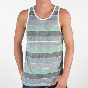 Private label option cotton 40% polyester lightweight fitness jersey men stringer long tank top - Product Image 1