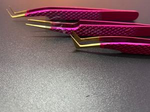 แหนบต่อขนตาปลอมจากญี่ปุ่นสีทองทนทานต่อขนตาเพิ่มวอลลุ่มแหนบสำหรับต่อขนตา - Product Image 4