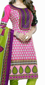 Écologique 100% Coton Sud Ethnique Floral Cou Imprimé Belle Casual Doux Style Naturel Taille Genou-Longueur Tissé Printemps - Product Image 3