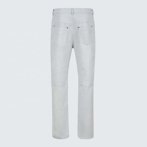 PIHA SPORTS MEN'S WINTER HIGH STREET FASHION NEW DESIGN GENUINE LEATHER PANTS BIKER TROUSER WHITE <b>JEANS</b> STYLE <b>SOFT</b> NAPA LEATHER - Product Image 2