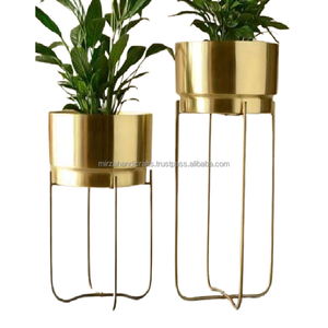 Jardinières de jardin élégantes de haute qualité, couleur or Rose foncé, Pots de fleurs finis et jardinières à usage vert intérieur et extérieur - Product Image 4