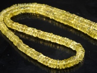 Perles de quartz citron jaunes, polies et lisses, en forme de bouton de pneu, 16 pouces, pour la fabrication de bijoux - Vente en gros