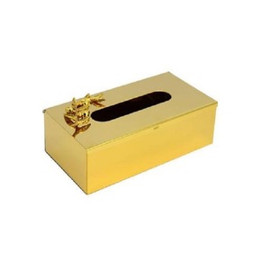 Porte-mouchoirs en métal à motif de feuilles pour la décoration de table basse, boîte à mouchoirs à prix abordable - Product Image 3