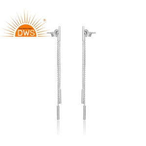 925 Sterling Silver Handmade Drop Earrings for Women-Wedding Party & Gift Jewelry - Product Image 2