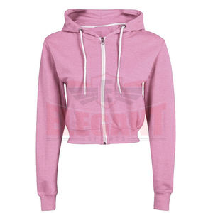 เสื้อฮู้ดมีซิปสำหรับผู้หญิงเสื้อฮู้ดมีซิปแบบรูดซิปสำหรับผู้หญิงเสื้อครอปแขนยาวเสื้อฮู้ดแบบสั้นปรับแต่งโลโก้ล่าสุด - Product Image 3