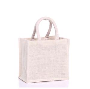 Women Shopping White for Flower Print Cute Jute Handle Eco-Friendly <b>Tote</b> <b>Bag</b> with Custom Logo <b>Medium</b> Size India Manufacturer - Product Image 4