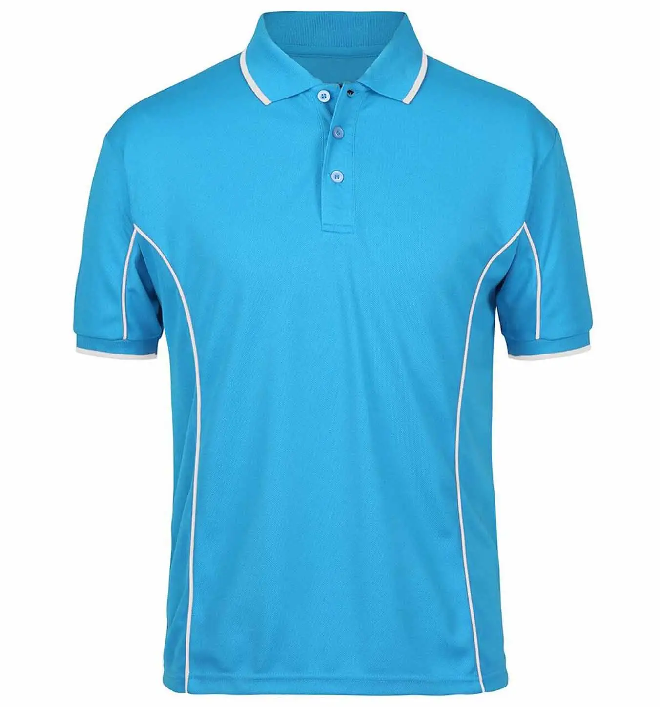 Mens Contrast Piping Polo Shirt Sport Golf Pique Polo Shirt Korte Mouw Poly Piping Polo Shirts