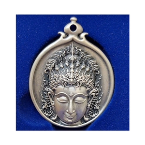 Bodhisattva BUDDHA Charm pendente amuleto argento Guan Yin qualità Premium dalla collezione thailandia di alta classe