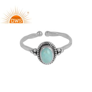 Bague ovale en argent Sterling 925 pour femmes, pierres précieuses naturelle, zircon, grand format, possibilité de vente en gros - Product Image 1