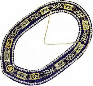 Masónica Collar delantal bordado a mano Grand Lodge pasado maestro colgante accesorios masónicos insignias - Product Image 4