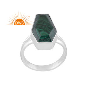 Latest Design Fine Sterling Silver Natural <b>Malachite</b> Gemstone Stackable Ring Jewelry Manufacturer - Product Image 1