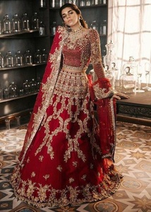 Vestido de novia con cuentas de cristal, elegante, nuevo, pesado, Koti, con Lehenga, embellecido, trabajo de piedra para boda = 2021 - Product Image 2