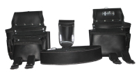 Arceau de ceinture en cuir véritable, disponible en noir, combo pochette à outils, charpentier, 11 poches pour Kit d'outils, support organisateur