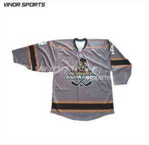 Camiseta de sublimación de poliéster 100% personalizada OEM unisex, diseño personalizado para ropa de bordado de hockey sobre hielo - Product Image 1