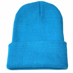 Beanies de vida diaria personalizados, 100% acrílico, Color sólido, moda de estilo Oem - Product Image 4