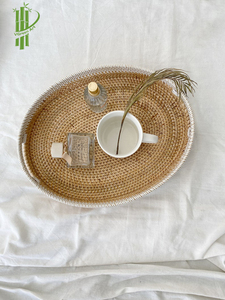 Plateau de service pour aliments et boissons, en rotin, grand panier - Product Image 2