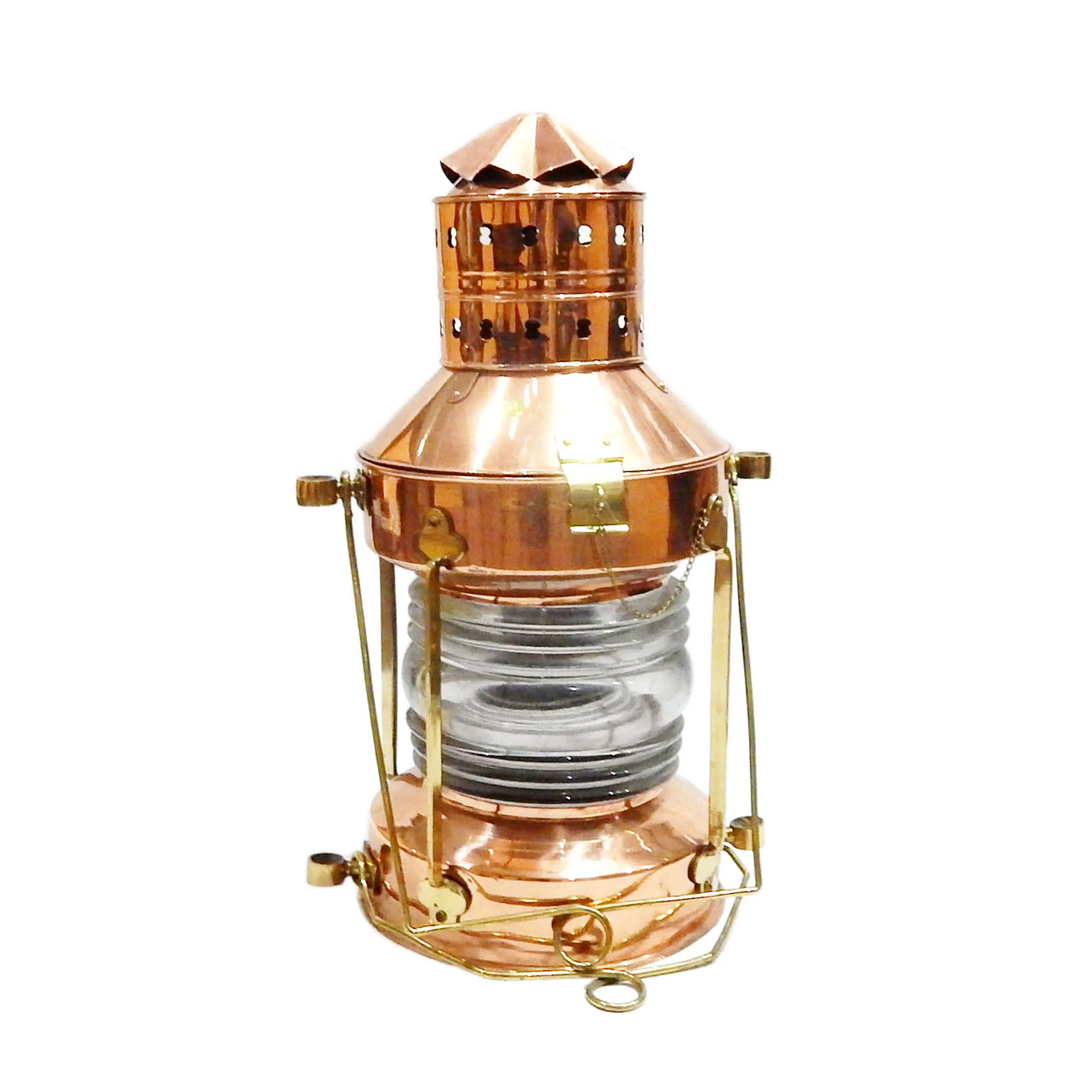 Linterna de ancla de cobre, lámpara de aceite antigua clásica, decorativa, para boda, barco náutico