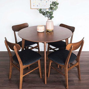 Ensemble de meubles de salle à manger minimaliste en vente chaude avec 4 chaises, bois massif, design moderne et luxueux pour hôtel, appartement et villa - Product Image 2