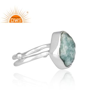 ผู้ผลิตเครื่องประดับแหวนพลอยสีฟ้าดิบออกแบบ925สเตอร์ลิงเครื่องประดับแหวนทำด้วยมือผู้ผลิต - Product Image 3