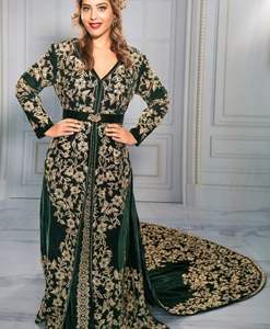 ชุดแต่งงานคาฟตันยาวถึงพื้นหรูหรา2019โมร็อกโกพร้อมเสื้อผ้าอินโด-ปากีสถาน - Product Image 1