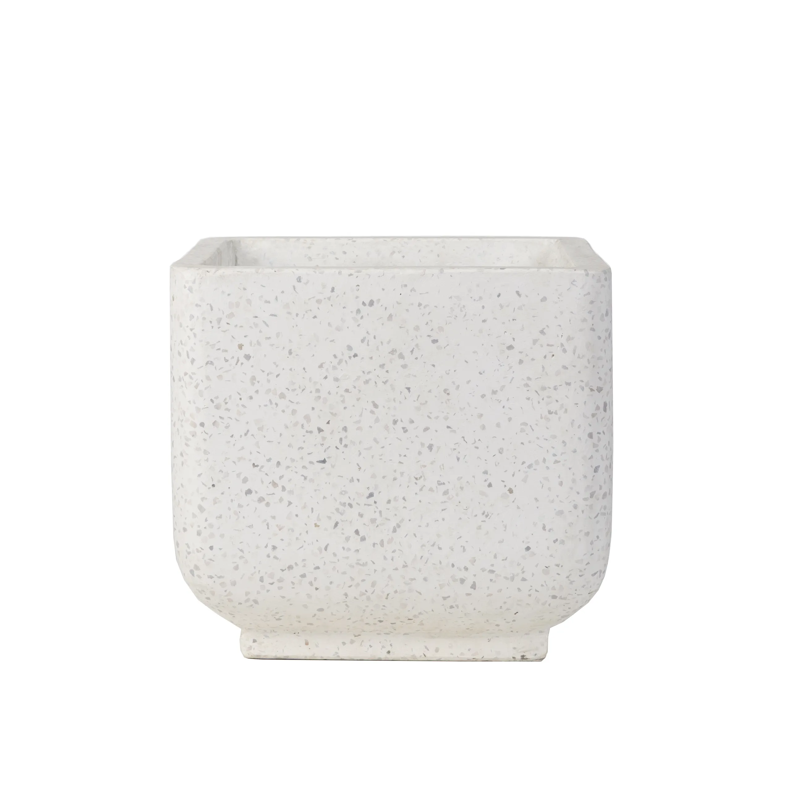 Good prices square shape white ceramic color terrazzo pots planter for indoor plant and trees
