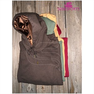 Sudadera con capucha de algodón y satén para hombre y mujer, ropa para Parte Superior Femenina, de Color Chocolate, de alta gama, lisa, bordada, venta al por mayor - Product Image 2
