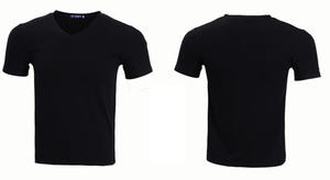 ผ้าฝ้าย 100% เย็บปักถักร้อยโลโก้พิมพ์กีฬากลางแจ้ง V คอออกกําลังกาย SLIM FIT Casual hip hop ป้ายที่กําหนดเองผู้ชาย T เสื้อ - Product Image 4