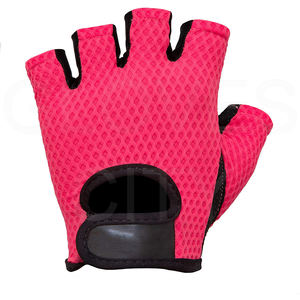 Gants d'haltérophilie tout usage en cuir à demi-doigts unisexe rose vif pour l'entraînement en salle de sport, la musculation et le fitness par pour - Product Image 2