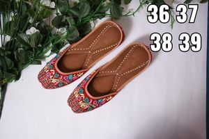 Jutti-Sandalias de cuero para mujer, calzado de fiesta, Punjabi, Jutti - Product Image 6