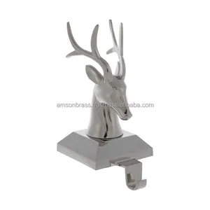 Stocking Holder Manufacturer and Wholesaler Reindeer Head Metal Aluminium Stocking Holder Premium Quality