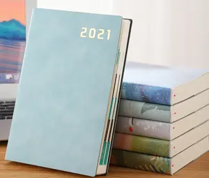 नई 2021 विचार कस्टम A5 Softcover उच्च गुणवत्ता पु चमड़े 200 पृष्ठों 80G लकड़ी मुक्त कागज स्कूल प्यारा नोटबुक