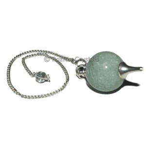 Pendule boule d'aventurine verte, homme/femme, silhouette ronde, en ligne - Product Image 1