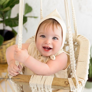 Macramé bébé balançoire en couleur beige//Recyclé coton bébé balançoire/ - Product Image 1