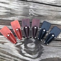 Étui à pinces pour utilisation polyvalente et en extérieur OEM fabriqué en usine en cuir à grain riche marron/noir 100 pièces AL-393 taille personnalisée PK