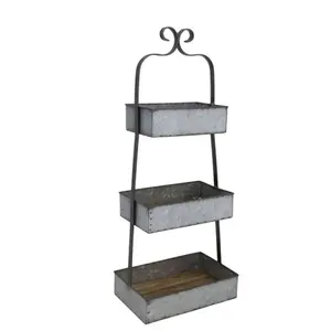 Best Ever Quality black powder coated Multi-Tiers Metal Plant Stand For Farmhouse Resort Villa Gardening Grow Use