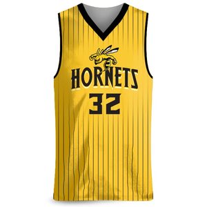 Le plus récent maillot de basket-ball de conception et court avec sublimation sur mesure sans manches col en V couleur jaune uniforme - Product Image 2
